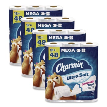  | Charmin 08813 2-Ply Septic Safe Ultra Soft Bathroom Tissue - Mega Roll White (4/Carton)