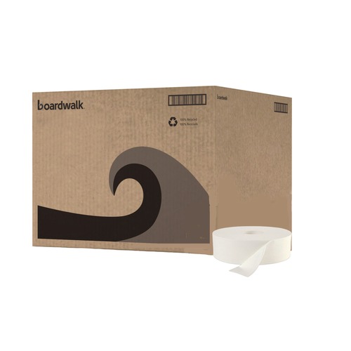 Toilet Tissues | Boardwalk 6102B 3.5 in. x 2000 ft. JRT Septic Safe 2-Ply Bath Tissue - Jumbo, White (6/Carton) image number 0