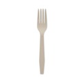 Disposable Forks | Pactiv Corp. YPSMFTEC EarthChoice PSM Heavyweight Plastic Cutlery Fork - Tan (1000/Carton) image number 2