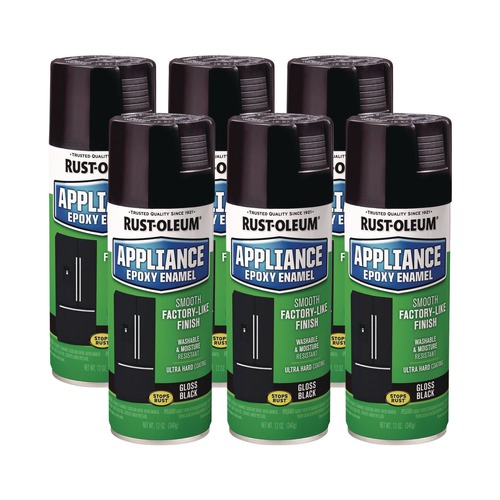  | Rust-Oleum 7886830 Specialty Appliance Epoxy Spray Paint, Gloss Black, 12 oz Aerosol Can, 6/Carton image number 0