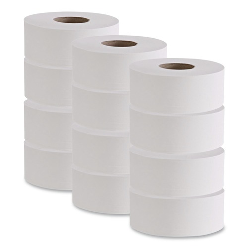 Toilet Tissues | Boardwalk SOD410320 3.2 in. x 525 ft. 2 Ply Septic Safe Jumbo Roll Bathroom Tissue - White (12/Carton) image number 0