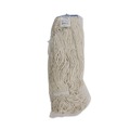 Mop Heads | Boardwalk BWK824C 24 oz. Lie-Flat Cotton Fiber Mop Head - White (12/Carton) image number 1