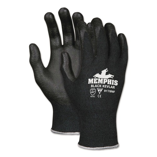 Work & Welding Gloves | MCR Safety 9178NFL 9178NF Kevlar/Nitrile Foam Gloves - Black/Large (1-Pair) image number 0