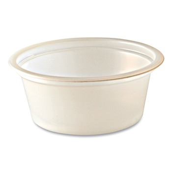 Fabri-Kal 000000000009505193 1 oz. Squat Plastic Portion Cups - Translucent (10/Carton)