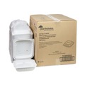 Food Containers & Lids | Pactiv Corp. YCNW0853 EarthChoice 8.5 x 8.5 x 3.1 3-Compartment Plastic Vented Microwavable MFPP Hinged Lid Container - White (146/Carton) image number 2