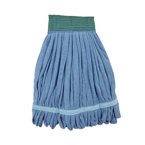 Mop Heads | Boardwalk BWKMWTMB Microfiber Looped-End Wet Mop Head - Medium, Blue image number 0