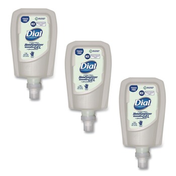 Dial Professional 19029 1.2 Liter Bottle Antibacterial Gel Hand Sanitizer Refill for FIT Touch Free Dispenser - Fragrance-Free (3/Carton)