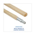 Handles & Braces | Boardwalk BWK138 1.13 in. Diameter x 60 in. Handle Length Metal Tip Threaded Hardwood Broom Handle - Natural image number 3