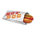 Food & Utility Bags | Bagcraft 300455 "Hot Dog" Label 3.5 in. x 8.5 in. Foil Single-Serve Bags - Silver (1000/Carton) image number 1
