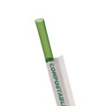 Straws/Stems/Sticks | Eco-Products EP-ST772 7.75 in. Plastic Wrapped Straw - Green (9,600/Carton) image number 0