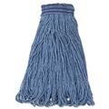 Mop Heads | Rubbermaid Commercial FGE23800BL00 24 oz. Universal Headband Cotton/Synthetic Mop Head - Blue (12/Carton) image number 0