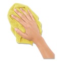 Cleaning Cloths & Wipes | Boardwalk BWK12YELCLOTH 12 in. x 12 in. Microfiber Cleaning Cloths - Yellow (12/Pack) image number 1