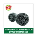 Scouring Pads & Sticks | Scotch-Brite 214C 2.25 in. x 2.75 in. Metal Scrubbing Pads - Silver (3/Pack, 8 Packs/Carton) image number 2
