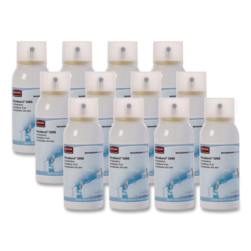 Air Fresheners & Odor Eliminators | Rubbermaid Commercial FG4012551 2 oz. Aerosol Spray Microburst 3000 Refill - Linen Fresh (12/Carton) image number 0