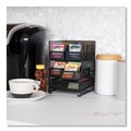 Condiment Organizers | Mind Reader MMTDR5-BLK 6.75 in. x 7 in. x 10 in. 5-Compartment Network Collection Tea Countertop Organizer - Black image number 4