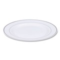 Plates | WNA RSM101210WS 10.25 in. Diameter Masterpiece Plastic Plates - White/Silver (120/Carton) image number 2