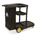 Perforated Roll & Hand Towels | Nexstep Commercial Products 96980 Premier Janitor Cart, 2 Shelves, Plastic, 18.25 x 44.5 x 38, Black image number 0