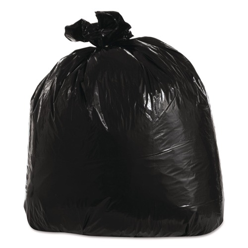 Low-Density Trash Bags | Trinity Plastics 100428 33 in. x 39 in. 33 gal. 1.25 mil Flat Pack Low-Density Can Liners - Black (100/Carton) image number 0