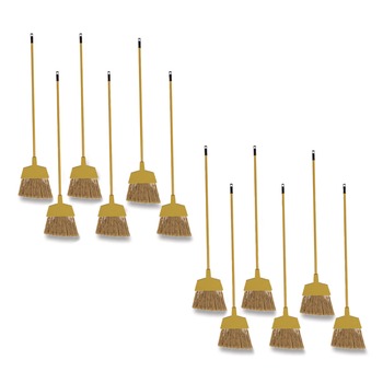 Boardwalk BWK932M 53 in. Handle Poly Bristle Angler Broom - Yellow (1-Dozen)