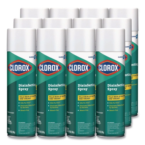 Disinfecting & Cleaning Solutions | Clorox 38504 19 oz. Fresh Aerosol Disinfecting Spray (12/Carton) image number 0