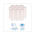 Low-Density Trash Bags | Boardwalk H7658MWKR01 55 Gallon 0.63 mil 38 in. x 58 in. Repro Low-Density Can Liners - White (10 Rolls/Carton,10 Bags/Roll) image number 3