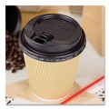 Cups | Karat C-KRC510 10 oz Ripple Hot Cups - Kraft/White (500/Carton) image number 3