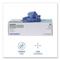 Food Service Disposable & Single Use Gloves | Boardwalk 380MBXA 380 Series 4 mil Thick 9.5 in. Long Powder-Free Disposable General-Purpose Nitrile Gloves - Medium, Blue (100/Box) image number 5