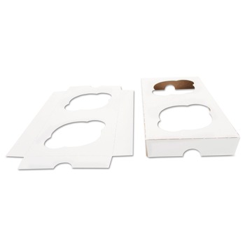  | SCT SCH 10004 7.88 in. x 3.88 in. x 0.88 in. 2-Cupcake Paper Holder Inserts - White/Brown (200/Bundle)