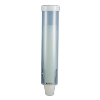CUP DISPENSERS | San Jamar C3165TBL Adjustable Frosted Water Cup Dispenser For 4 oz. to 10 oz. Cups - Blue