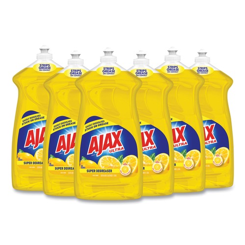 Dishwashing Detergents | Ajax 149861 52 oz. Bottle Dish Detergent - Lemon Scent (6/Carton) image number 0