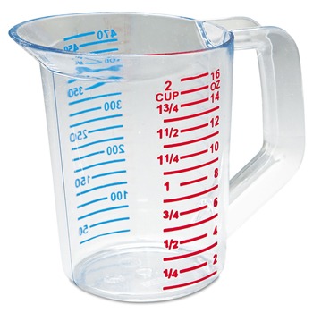 MEASURING CUPS AND SPOONS | Rubbermaid Commercial FG321500CLR Bouncer 16 oz. Measuring Cup - Clear