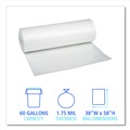 Low-Density Trash Bags | Boardwalk X7658XCKR01 38 in. x 58 in. 60 gal. 1.75 mil Low Density Can Liners - Clear (100/Carton) image number 4