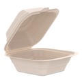 Perforated Roll & Hand Towels | Dart 60FBRHT1 6.12 in. x 5.87 in. x 3.1 in. ProPlanet Seal Compostable Molded Fiber Hinged Trays - Natural (500/Carton) image number 2