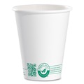 Cups | SOLO 378PLA-PLANET 8 oz. Compostable Paper Hot Cups - White/Green (50/Pack) image number 0