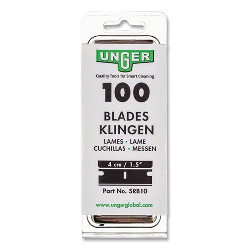 Putty Knives & Scrapers | Unger SRB30 #9 Safety Scraper Stainless Steel Replacement Blades (100/Pack) image number 0