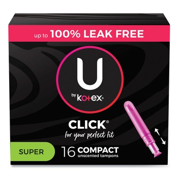 FEMININE CARE PRODUCTS | Kimberly-Clark 51581 U by Kotex Click Super Absorbency Compact Tampons (8 Packs/Carton)