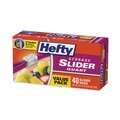 Resealable Bags | Hefty 00R88075 1 qt. 1.5 mil. 8 in. x 7 in. Slider Bags - Clear (40/Box) image number 2