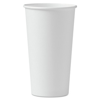 SOLO 420W-2050 20 oz. Single-Sided Poly Paper Hot Cups - White (15 Packs/Carton)