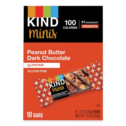 Meals & Snack Bars | KIND 27961 0.7 oz Minis - Peanut Butter Dark Chocolate (10/Pack) image number 0