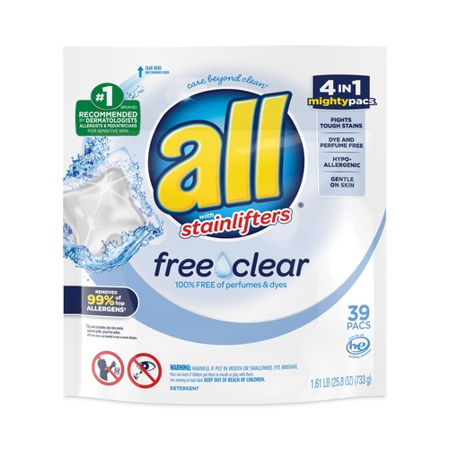 Laundry Detergents | Dial 73978 Mighty Pacs Free and Clear Super Concentrated Laundry Detergent (6/Carton) image number 0