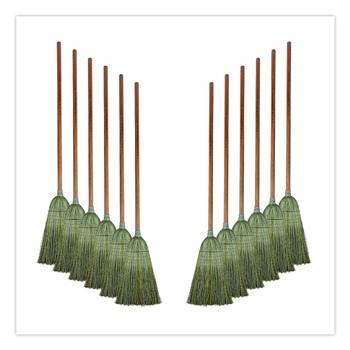 Boardwalk BWK932YCT Yucca Corn Fiber Bristle Warehouse Brooms with 56 in. Handle - Natural (12/Carton)