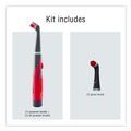 Brushes | Rubbermaid 2057486 Reveal Power Scrubber Red/White Nylon Bristles 1.73-in Brush Red Plastic Handle image number 6