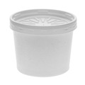 Food Containers & Lids | Pactiv Corp. D12RBLD 12 oz 3.75 in. Diameter x 3 in. h Paper Round Food Container and Lid Combo - White (250/Carton) image number 0