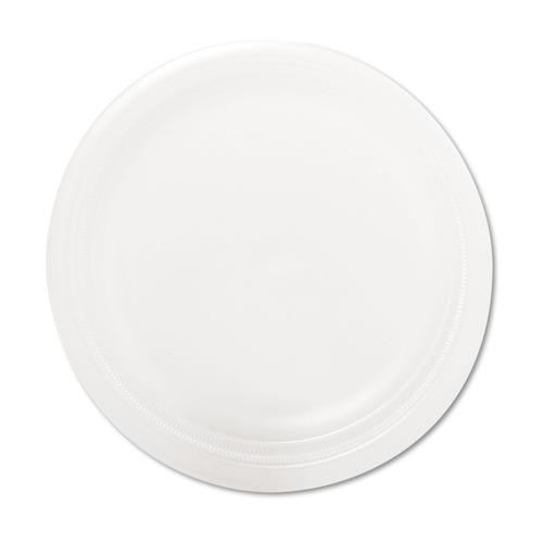 Plates | Dart 9PWQR 9 in. Diameter Quiet Classic Laminated Foam Dinnerware Plate - White (125/Pack) image number 0