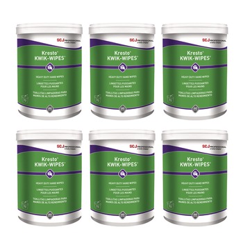 SC Johnson KKW70W 7.9 in. x 5.7 in. 1-Ply Kresto KWIK-WIPES Cloth - Citrus, White (6 Packs/Carton)