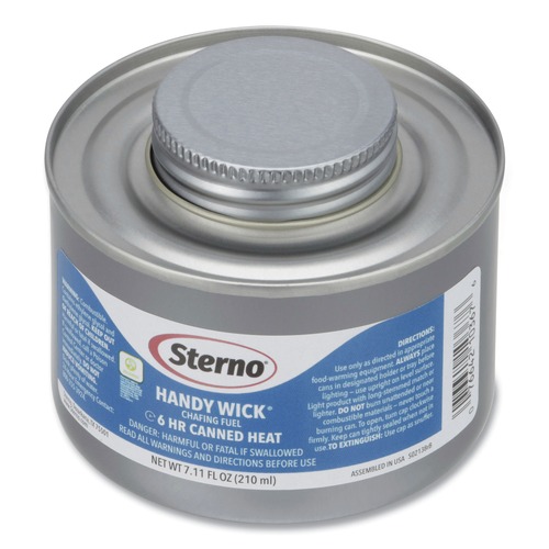 Canned Heat | Sterno 10368 6 Hour Burn 7.11 oz Can Methanol Handy Wick Chafing Fuel (24/Carton) image number 0