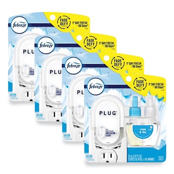 AIR FRESHENER DISPENSERS | Febreze 80336027 PLUG 6.54 in. x 2.99 in. x 5.98 in. Air Freshener Warmer Start Kit - Clear/White (4/Carton)