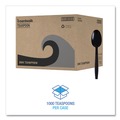 Disposable Spoons | Boardwalk BWKTSHWPPBIW Heavyweight Wrapped Polypropylene Teapoons - Black (1000/Carton) image number 3