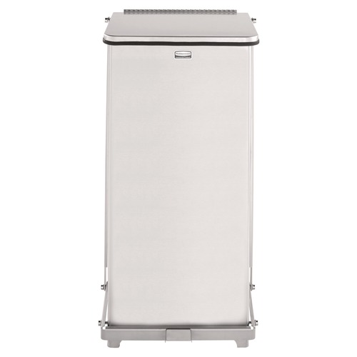 Waste Receptacles | Rubbermaid Commercial FGST12SSPL 6.5 gal. Defenders Heavy-Duty Steel Step Can - Stainless Steel image number 0