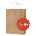 Grocery Bags | Inteplast Group KRFTW13717 Get Reddi 13 in. x 7 in. x 17 in. No. 65 Basis Weight Twisted Rope Handles Mercado Size Paper Bags - Brown (250/Carton) image number 1